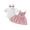 Pink, variant on BemeyourBBs Newborn Baby Girls Spring Summer Fall Clothes Cute Infant Baby Girls 3 Piece Outfit Ribbed Short Sleeve Romper with Bow Print Suspender Skirt Overalls Dress Set