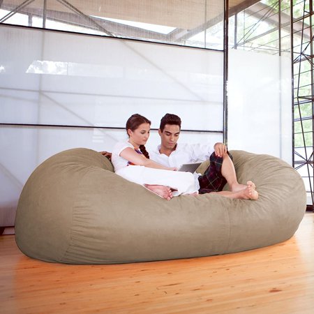 Jaxx 7.5 ft. Camel Microsuede Foam Lounger