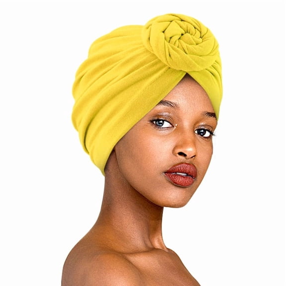 Knotted Turban Headwrap for Women – Soft Stretch Chemotherapy Hat with Rosette Detail