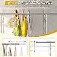 thumbnail image 4 of 610 lbs Heavy Duty Clothes Rack on Wheels Adjustable Garment Rack with Shelves Collapsible Rolling Coat Rack,Chrome, 4 of 12