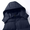 thumbnail image 5 of Dagegui Men's Winter Puffer Vest Sleeveless Warm Zipper Jacket Lightweight Fall Winter Vest with Detachable Hood Navy L, 5 of 6