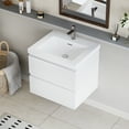 thumbnail image 2 of Modern 30" Wall-Mounted Bathroom Vanity in Glossy White with Resin Top Basin, 2 of 9