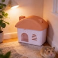 thumbnail image 6 of Fzaqwen Hamster Hide House Cage Small Animal Habitat for Dwarf Hamsters Rat Hedgehog Orange, 6 of 9