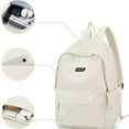 thumbnail image 1 of 1pc Simple Solid Color Schoolbag, Men Women College Student Junior High School Student Versatile High School Student Backpack, Large Capacity Middle School Student Primary School Backpack, 1 of 5