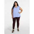 thumbnail image 2 of Terra & Sky Women's Plus Size Flutter Sleeve Blouse, Sizes 0X-5X, 2 of 5