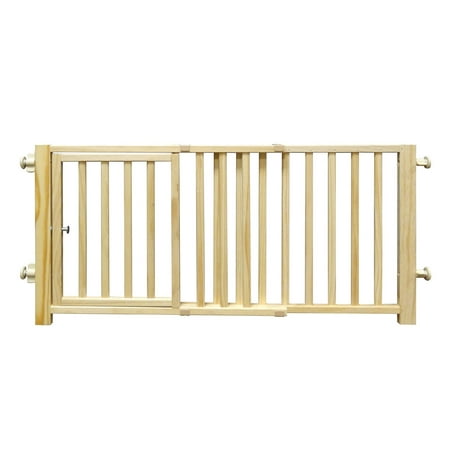 UPC: 0045663572181 | Four Paws Smart Design Walkover Pressure Mounted Gate with Door Beige 30 – 44 x 1 x 18