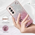 thumbnail image 2 of for Samsung Galaxy S21 Plus Case Clear Glitter Sparkle Luxury Shiny Phone Case Samsung S21 Plus Case Silicone TPU Soft Flower Transparent Shockproof Cover Pruple Thin (Pink), 2 of 14