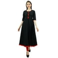 thumbnail image 2 of Bimba Womens Designer Ethnic Kurti Flared Anarkali Kurta Dress With Tassele, 2 of 9