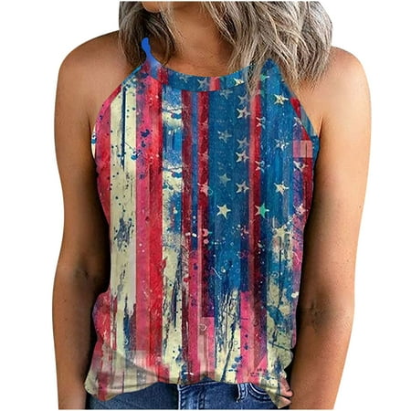 

YFPWM Dressy Casual Cute Tops for Women Trendy Business Office Top Plus Size Corset Top Off the Shoulder Tops Round Neck Halter Neck Print Vest One Shoulder Sleeveless Tops