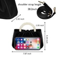 thumbnail image 4 of Bolso de noche Beatfull de piel con estampado de perlas para mujer, color negro, 4 of 6