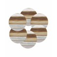 thumbnail image 7 of 13 Inch Round Placemats Set of 6, Vintage Brown Wood Non Slip Heat Insulation PP Table Mats, Farmhouse Wooden Plank Rustic Washable Place Mats for Kitchen Dining Party Table Decor, 7 of 7