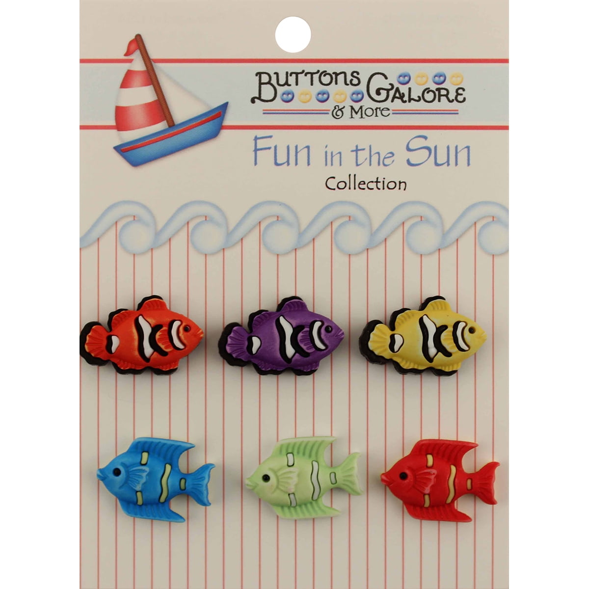 Buttons Galore FN-102 Fun in The Sun Exotic Fish Buttons
