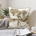 thumbnail image 6 of Fotbe Plowed Field With Horses Pattern Velvet Decorative Throw Pillow Covers with Elegant Piping, Soft Plush Cushion Cover for Sofa, Bed, Car, Office-16"x16", 6 of 8