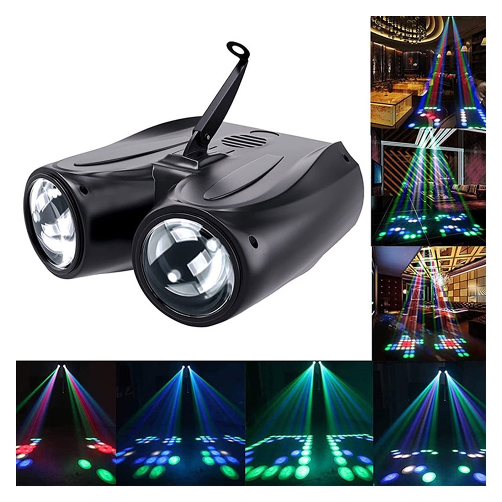 128LED 30W Double Head Airship Stage Light RGB Pattern Effect Lighting Projector DJ Disco Party Led Lights For Xmas KTV Pub ,Easy to Install