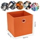 thumbnail image 4 of HSDT Contenedores de cubos de almacenamiento naranja 11x11x11 Cubos de cubículos Cestas organizadoras Cajones de almacenamiento de tela Cajas de almacenamiento de cubos plegables Inserciones de cubos, 4 of 5