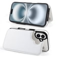 thumbnail image 4 of Compatible with iPhone 11 12 13 mini 14 15 16 Pro Max Plus Wallet Case with Card Holder, PU Leather Kickstand Card Slots Case ( Ghost White, iPhone 16 Pro), 4 of 7