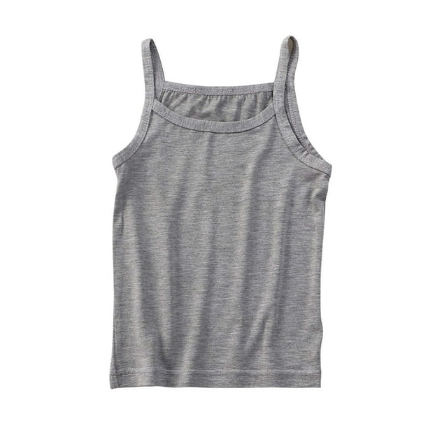 Ropa Para Bebés Y Niñas, Atuendo Para Niños Pequeños, Camisola Elástica Transpirable Absorbente De Sudor De Verano, Top Gris Odeerbi LM103-5702