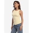 thumbnail image 3 of Womens Sleeveless Racerback High Neck Casual Basic Ribbed Fitted Tank Top, 3 of 6