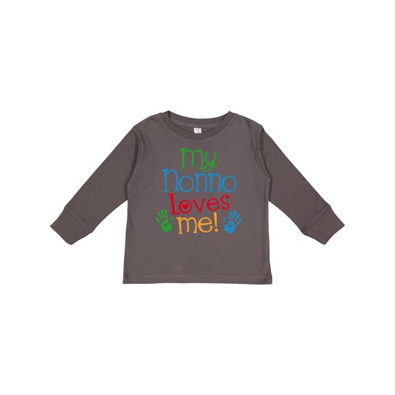 Inktastic Nonno Loves Me Boys or Girls Long Sleeve Toddler T-Shirt