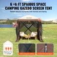 thumbnail image 3 of VEVOR Pop up Gazebo Tent, Pop-Up Screen Tent 4 Sided Canopy Sun Shelter with 4 Removable Privacy Wind Cloths & Mesh Windows, 6x6FT Quick Set Screen Tent with Mosquito Netting, Brown, 3 of 10
