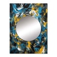 thumbnail image 2 of Designart "Abstracted Realms in Blue and Yellow I" Abstract Mirror Wall Decor - Modern Blue Abstract Hallway Wall Mirror Art - 32" x 24" Inch, 2 of 5