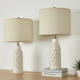 thumbnail image 3 of NATYSWAN 24.8" Ceramic Table Lamps Set of 2 for Nightstand - 3 Color Temperature&Bulbs Included, Bedside Lamps for Living Room Bedroom Home Office Table Decor, White, 3 of 8