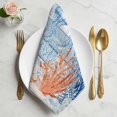 thumbnail image 2 of Blue Coastal Jellyfish Cloth Napkins, Nautical Marine Life Botanical Leaf Washable and Reusable Dinner Napkins Set of 6, Table Napkin for Kitchen Party Birthday Wedding Hotel Housewarming 20"x20", 2 of 9