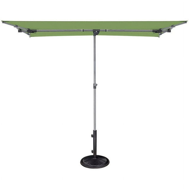 Simply Shade Capri Polyester Rectangle Balcony Umbrella in Platinum/Lime