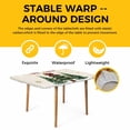 thumbnail image 4 of Merry Christmas Table Cloths for 4 Foot Rectangle Tables, Winter Pine Tree Gold White Snowflakes Patio Waterproof Elastic Fitted Tablecloths, Washable Rectangular Table Cover for Camping, 4 of 8