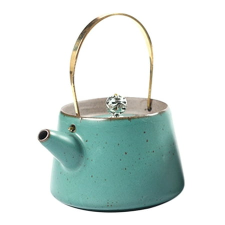 

Retro Ceramic Teapot with Handle Pottery Home Japanese Style Kung Kettle Teaware for Office A