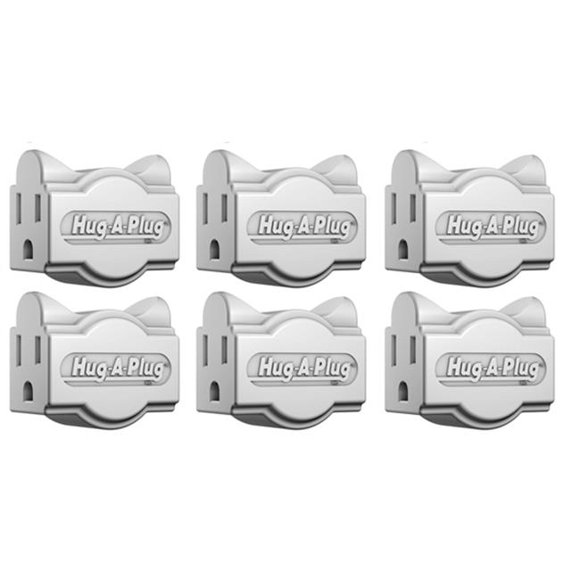 Hug-A-Plug DG1.B.6.0-WH Box of 6 Grounded Dual Outlet - White