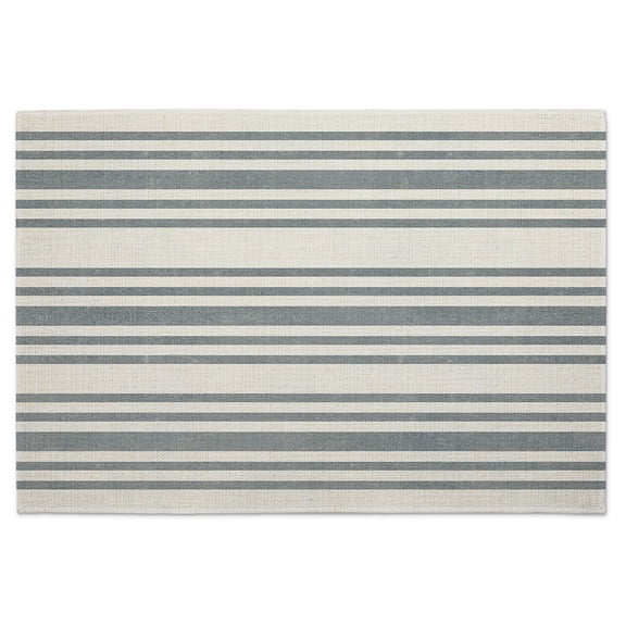 Highland Home "Farmhouse Stripe" 4-Pack Cotton Blend Washable Placemats