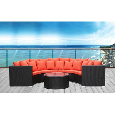 Fine Mod Imports FMI10075-orange Roundano Outdoor Sofa Orange Cushions