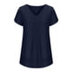 thumbnail image 4 of Fiudx Ofertas y Liquidaciones Camiseta de Manga Corta con Cuello En V Informal de Color Sólido de Gasa a La Moda para Mujer, 4 of 5