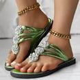 thumbnail image 2 of Dakaela Flip Flops for Women Rhinestone T Strap Thong Sandals Summers Dress Beach Walking Slides, 2 of 7