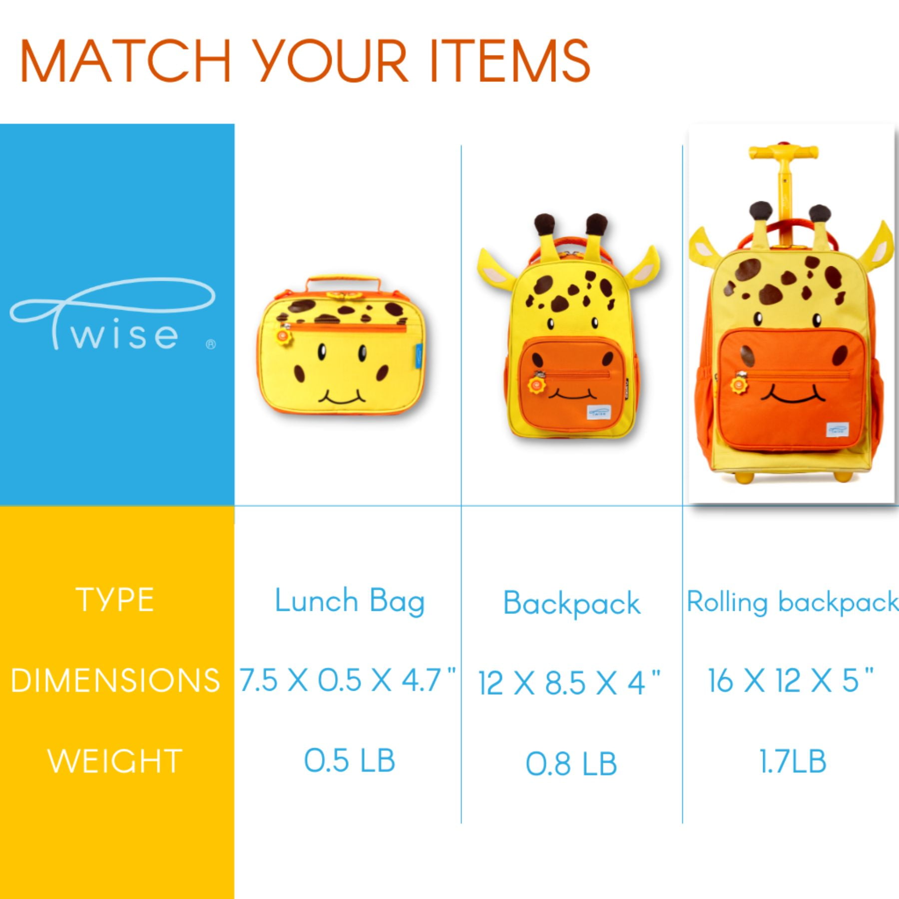 Twise Side-kick 12" Kids, Toddlers Backpack for Preschool, Giraffe