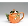 thumbnail image 3 of Hand Painted Ceramic Orange Teapot 12oz 6.8"x4" Tea Party, 3 of 3