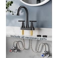 thumbnail image 4 of Grifo de baño FORIOUS negro mate de 4" con instalación central y 2 manijas, 4 of 9