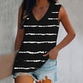 thumbnail image 2 of Aihuaihua Women's Casual V-Neck Stripe Print Sleeveless Pullover Vest Loose Fit Tank Top Shirt, 2 of 5