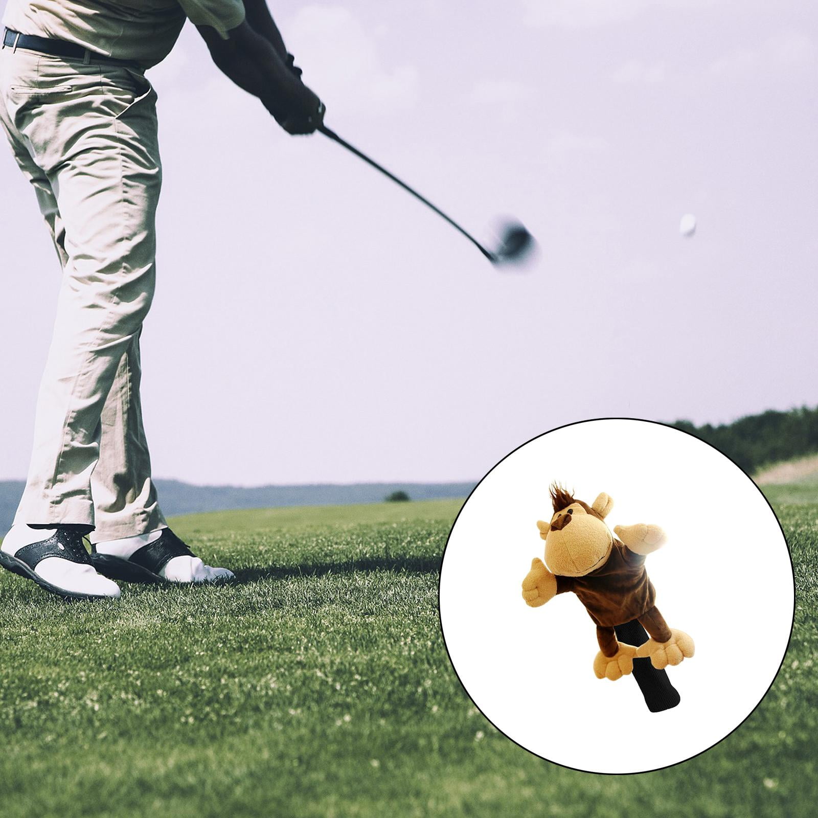 2Pcs Novelty Golf Club Headcover Cartoon Plush Animal Wood Driver Head Cover