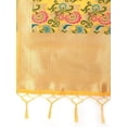 thumbnail image 2 of AlchemicLiving Women Yellow Printed Embroidered Woven Banarasi Silk Zari Premium Dupatta with Thread Work n Tassels- Elegant Chunni for Women and Girls - Size: 1M x 2.5M, 2 of 2
