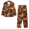 thumbnail image 5 of Garronmavis Boho Floral 2 Piece Pajama Set Long Sleeve Button-Down Sleepwear Soft Comfy PJS Casual V Neck Lounge Sets Loungewear Sleep Clothes, 5 of 7