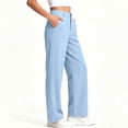 thumbnail image 5 of Xaqiouau Girls Dress Pants Wide Leg School Uniform Pants High Waisted Straight Leg Trousers with Pockets Preppy Back to School Clothes for Kids Ages 5 to 15, 5 of 8