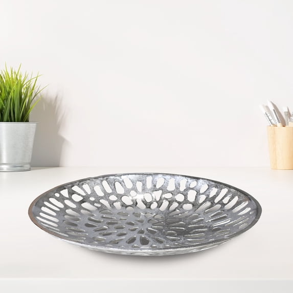 Handmade Decorative Silver Color Coated 5.51 x 5.51 x 1.37 Inches Aluminium Tray 063AB
