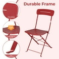 thumbnail image 3 of GRANDPATIO 3-Piece Foldable Bistro Set with Round Table, All-Weather Steel Frame, No Assembly, Multi-Color Outdoor Patio Furniture for Garden/Beach, Red, 3 of 6