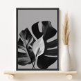 thumbnail image 2 of PixonSign Framed Canvas Print Wall Art Monstera and Anthurium Flower Nature Plants Photography Modern Art Chic Relax/Calm Dark Black and White for Living Room, Bedroom, Office - 24"x36" Black, 2 of 5