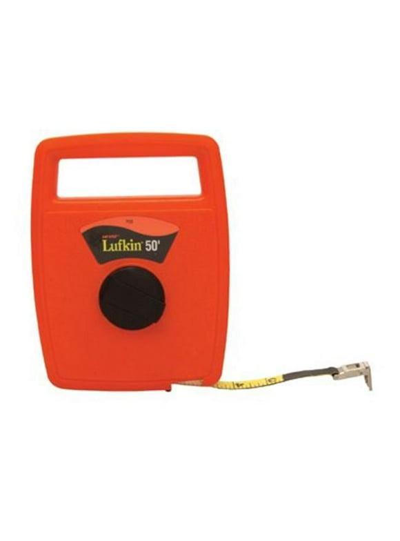 Lufkin Hi-Viz Linear Measuring Tape Measure 1/2in x 100ft Orange Fiberglass Tape 706D