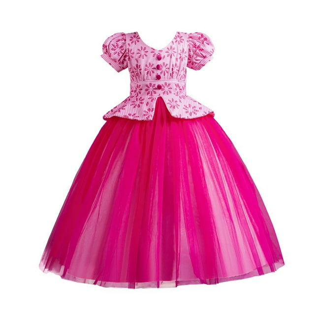 SDNall Robe à Manches Longues Enfants Plinthe à Empiècement en Tulle Robe de Princesse Fille Robe Bouffante à Manches Courtes Robe à Manches Courtes, Robe à Manches Courtes