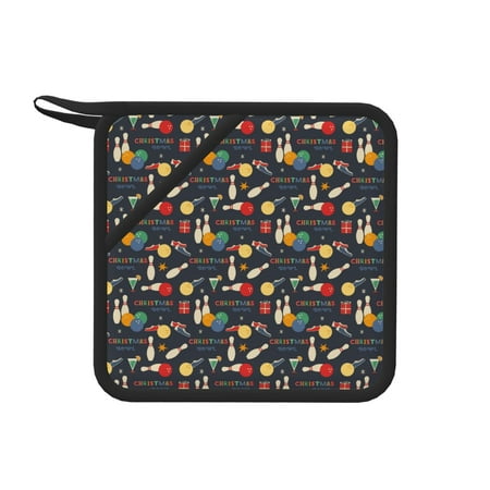 

Lukts Christmas Holiday Bowling for Silicone Anti-hot Mats - Heat Resistant for Kitchen Counter Dish Drying Mat Silicone Trivets Hot Pads for Kitchen Counter
