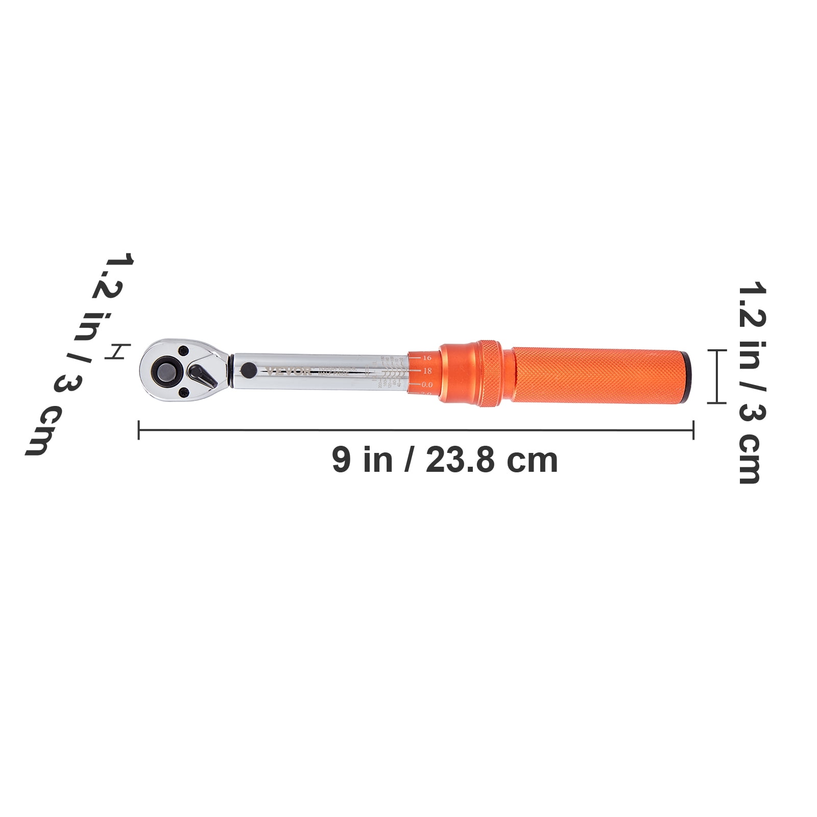 VEVOR Torque Wrench, 1/4-inch Drive Click Torque Wrench 20-200in.lb/3-23n.m, Dual-Direction Adjustable Torque Wrench Set, Mechanical Dual Range Scales Torque Wrench Kit with Adapters Extension Rod